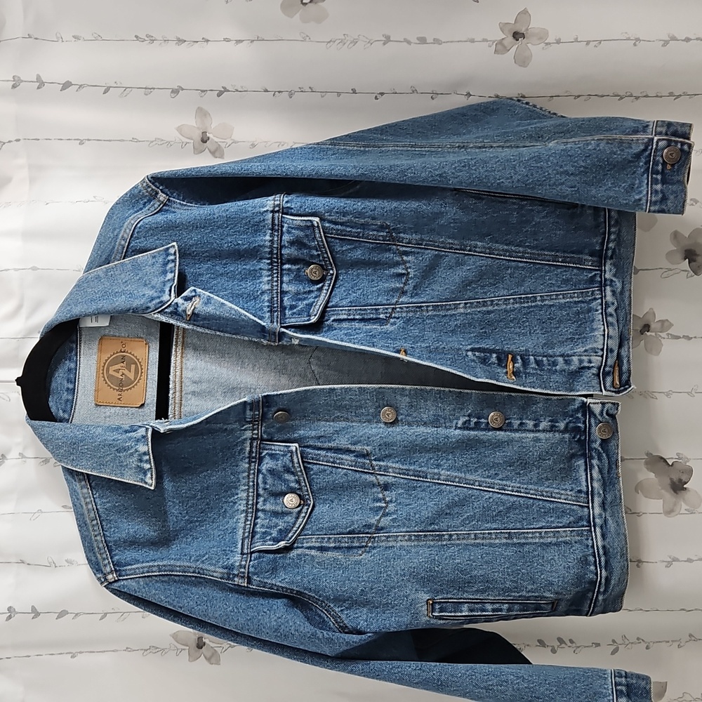 VINTAGE  UNISEX ARIZONA HARLEY DAVIDSON PATCH JEAN DENIM JACKET LGE